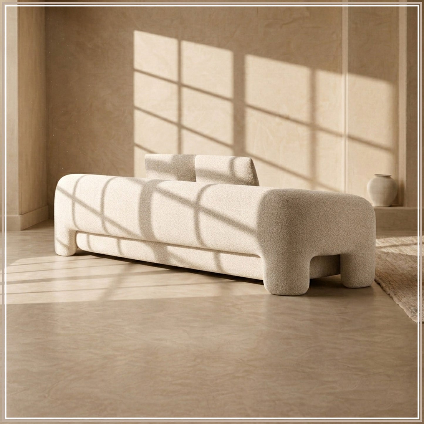UrbanOpulence Five-Seater Sofa Creme