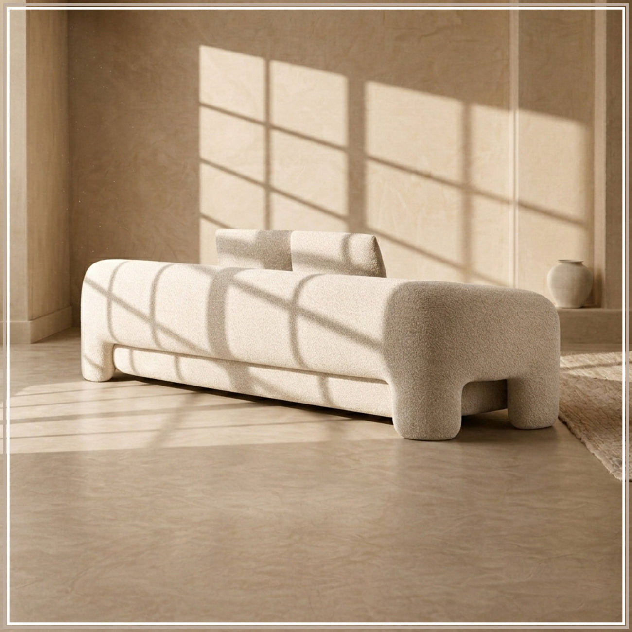 UrbanOpulence Five-Seater Sofa Creme