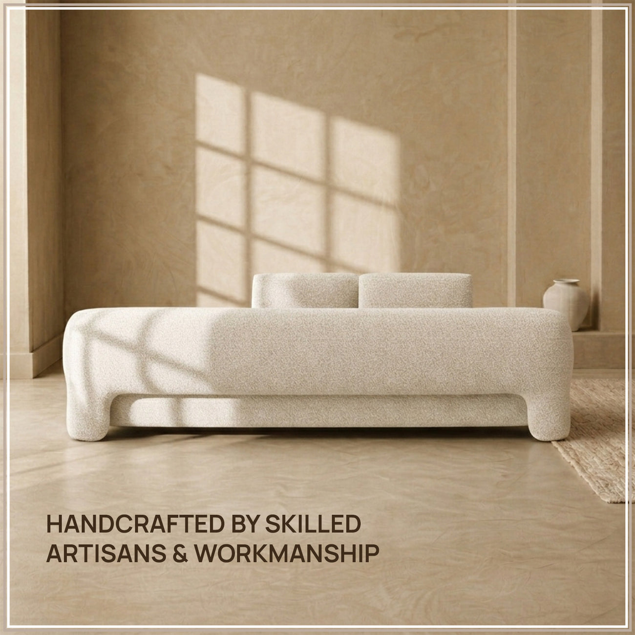 UrbanOpulence Five-Seater Sofa Creme