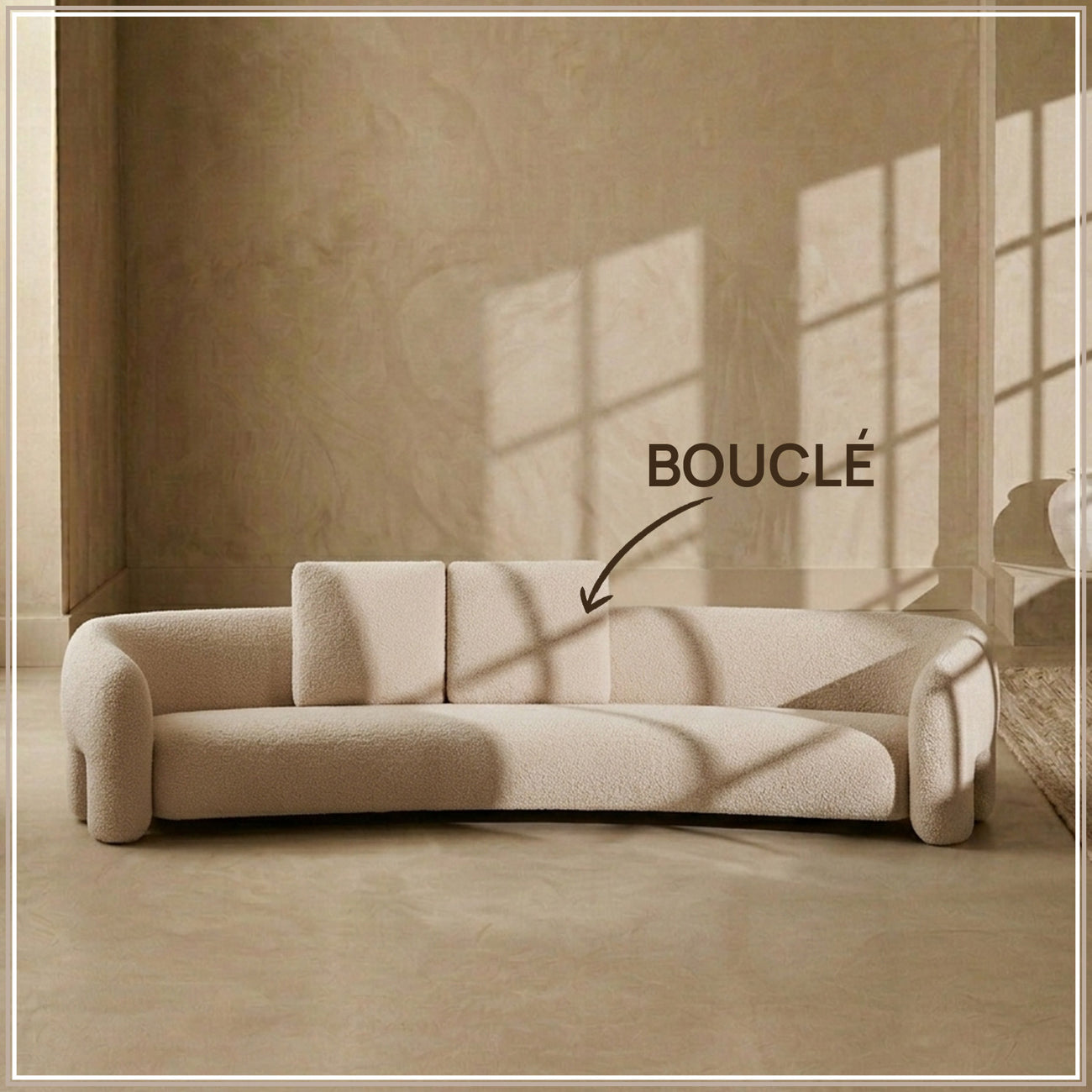 UrbanOpulence Five-Seater Sofa Creme