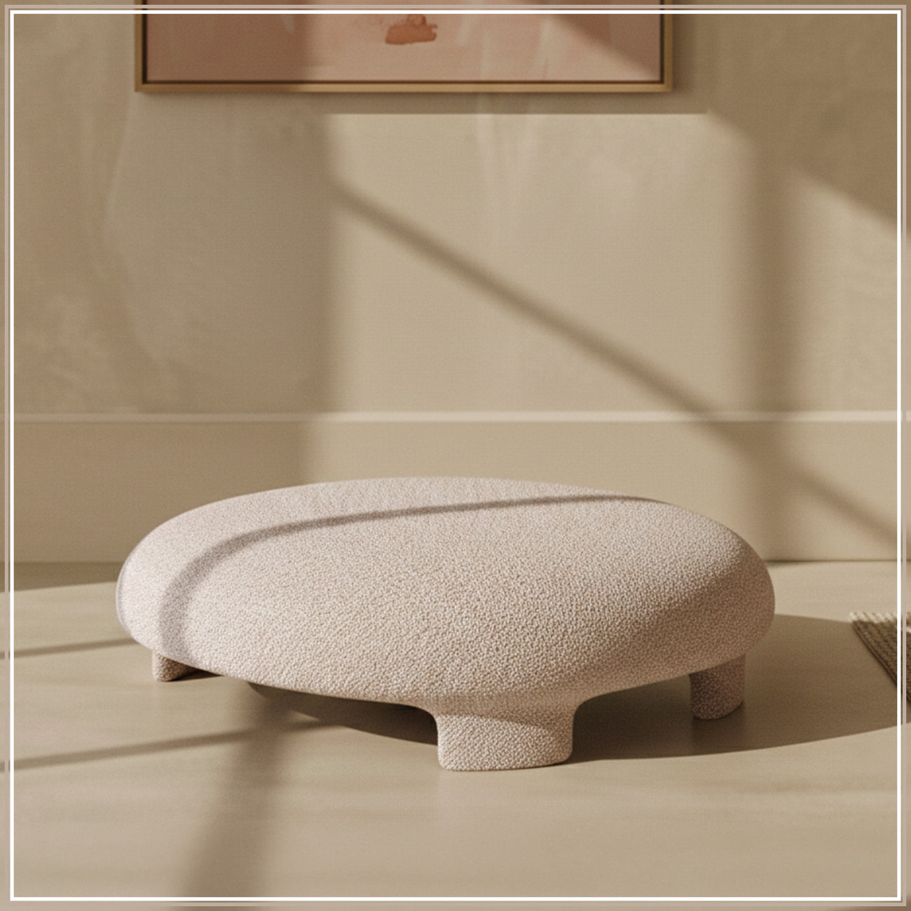 UrbanOpulence Bench Ottoman: Living Room Creme