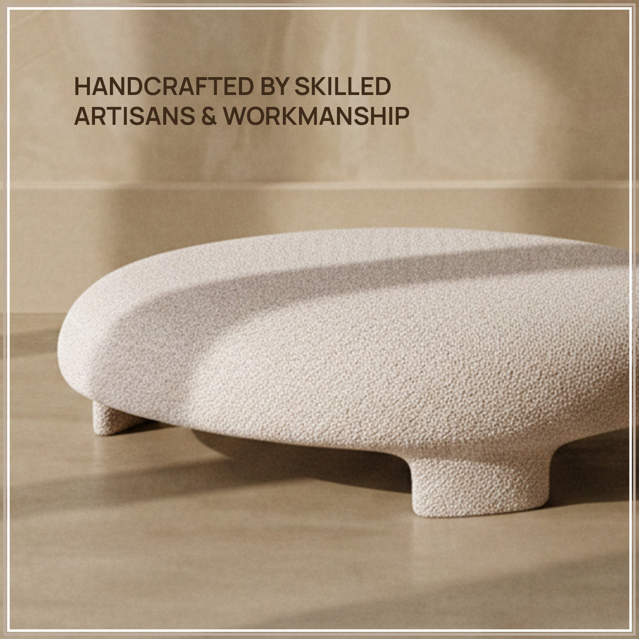 UrbanOpulence Bench Ottoman: Living Room Creme
