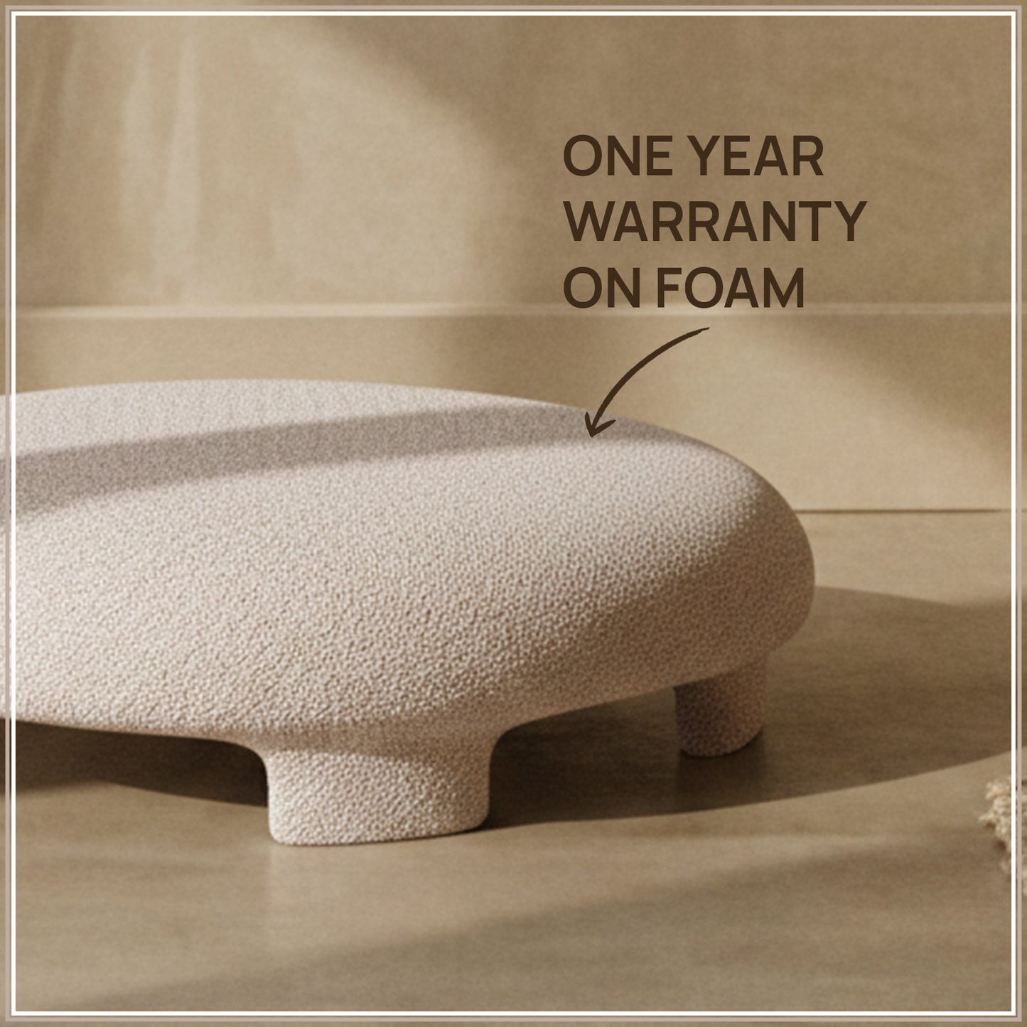UrbanOpulence Bench Ottoman: Living Room Creme