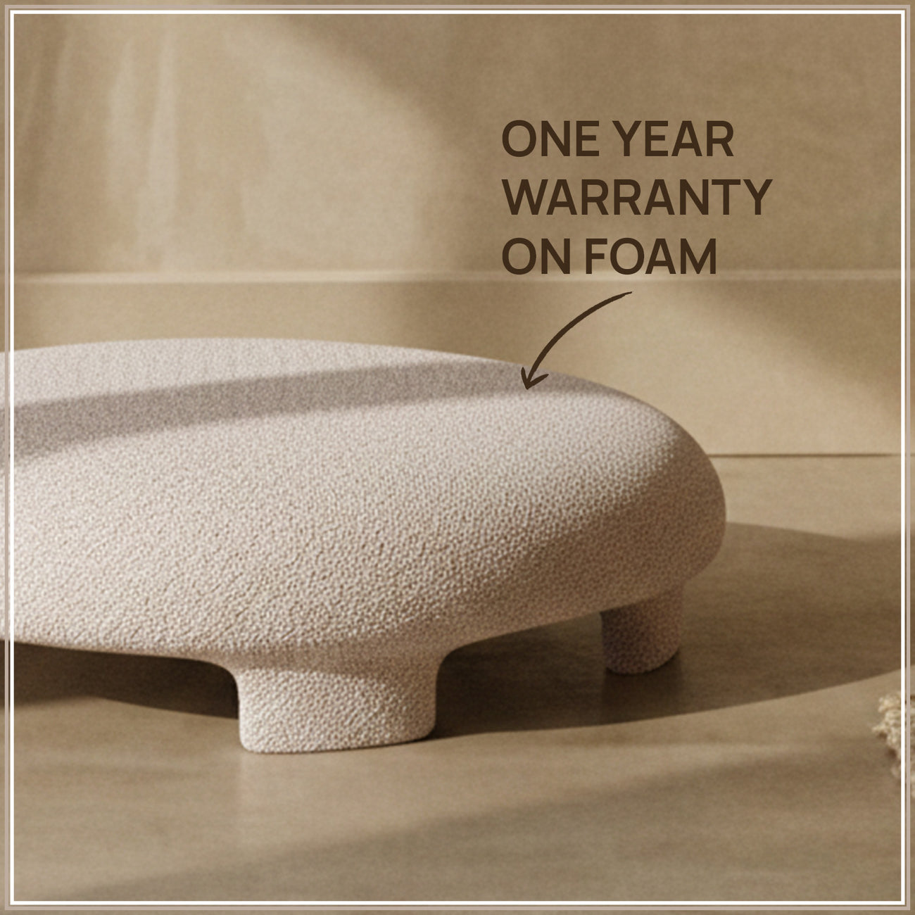 UrbanOpulence Bench Ottoman: Living Room Creme
