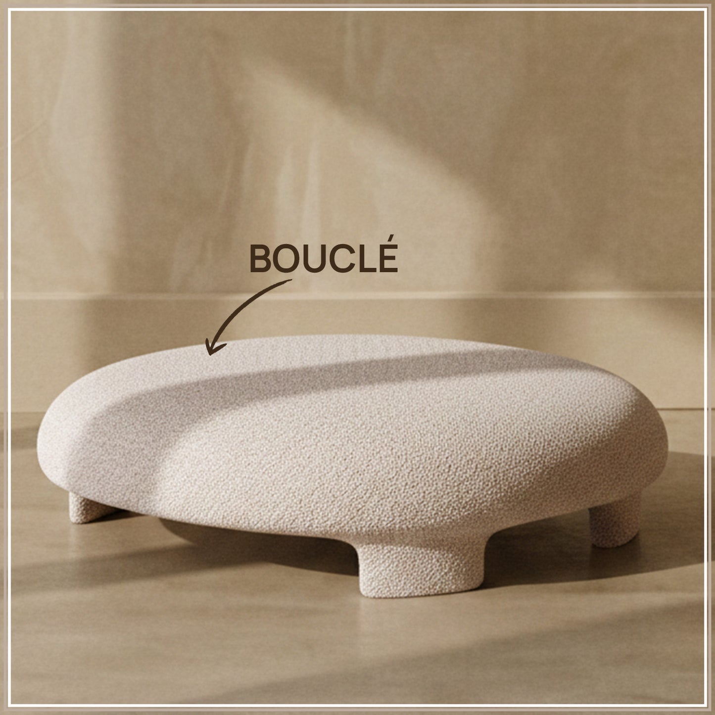 UrbanOpulence Bench Ottoman: Living Room Creme