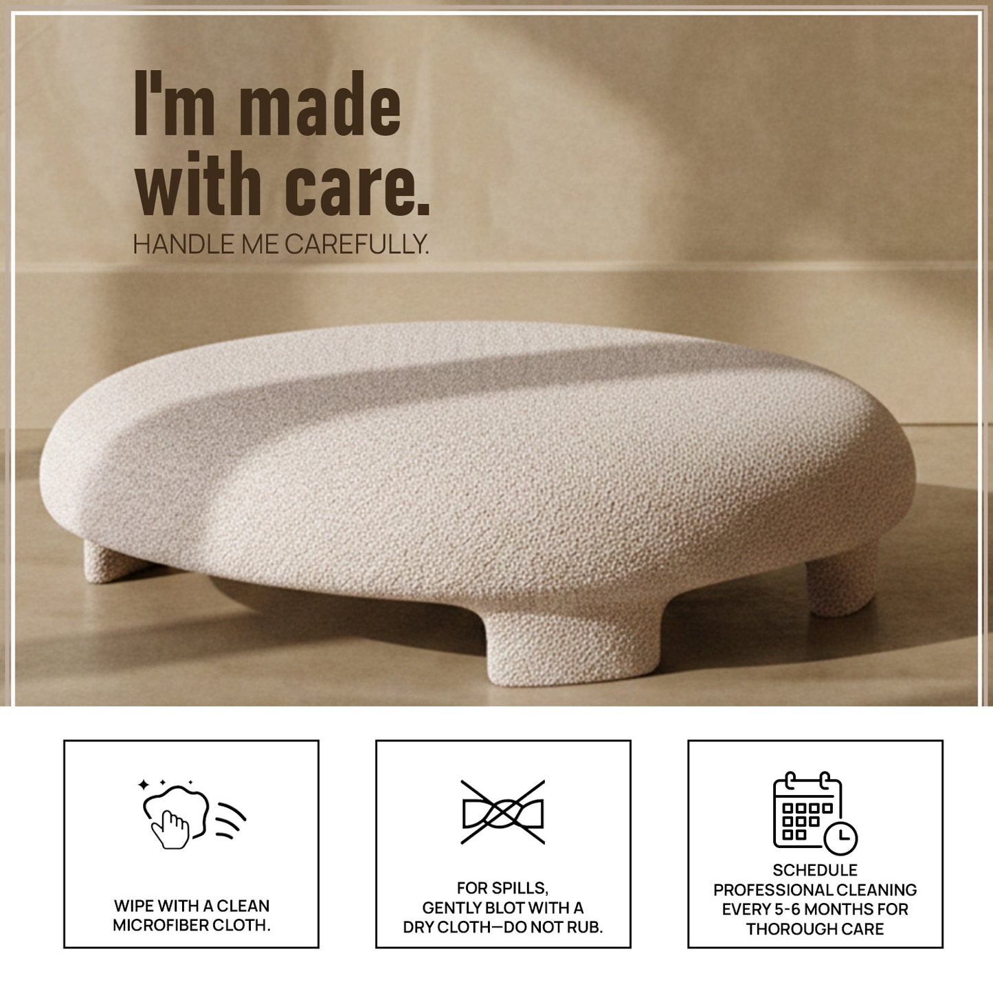 UrbanOpulence Bench Ottoman: Living Room Creme