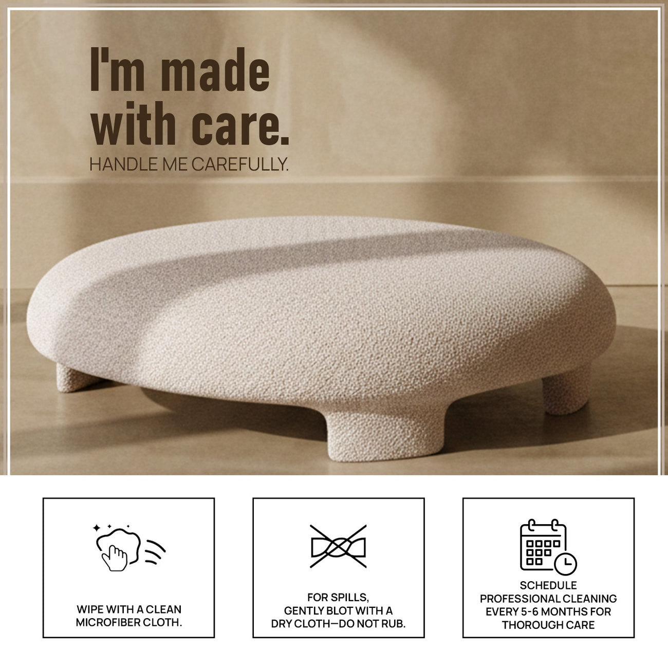 UrbanOpulence Bench Ottoman: Living Room Creme