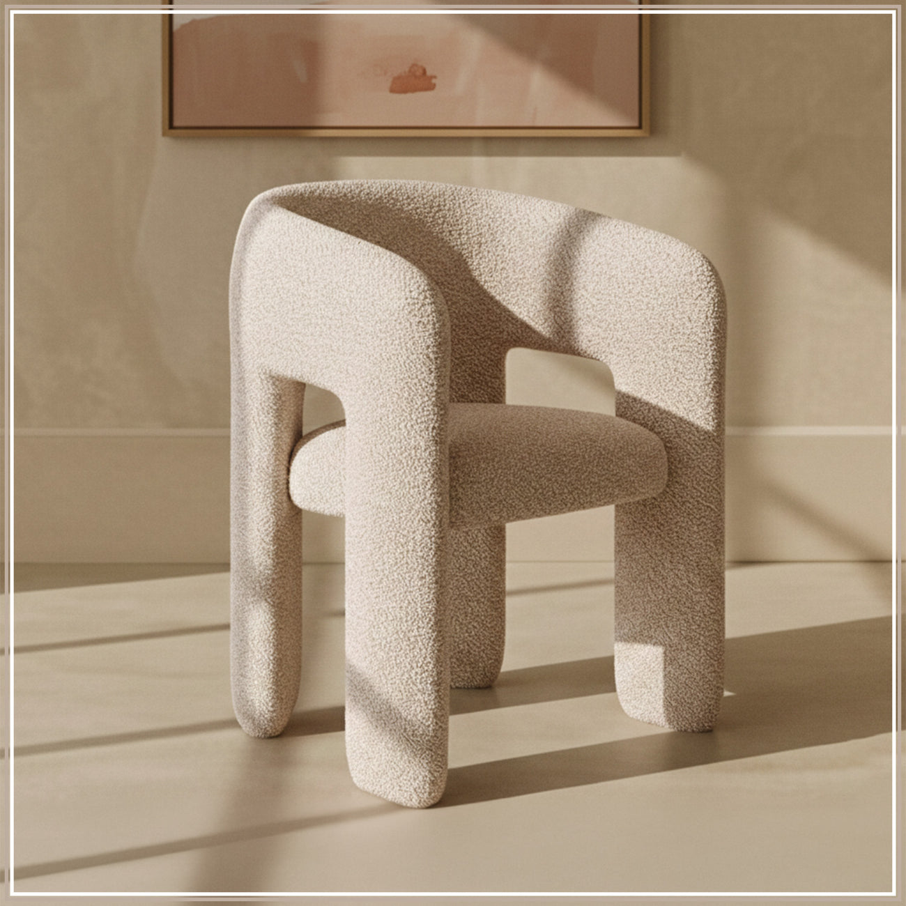 UrbanOpulence Boucle Dining Chair Creme
