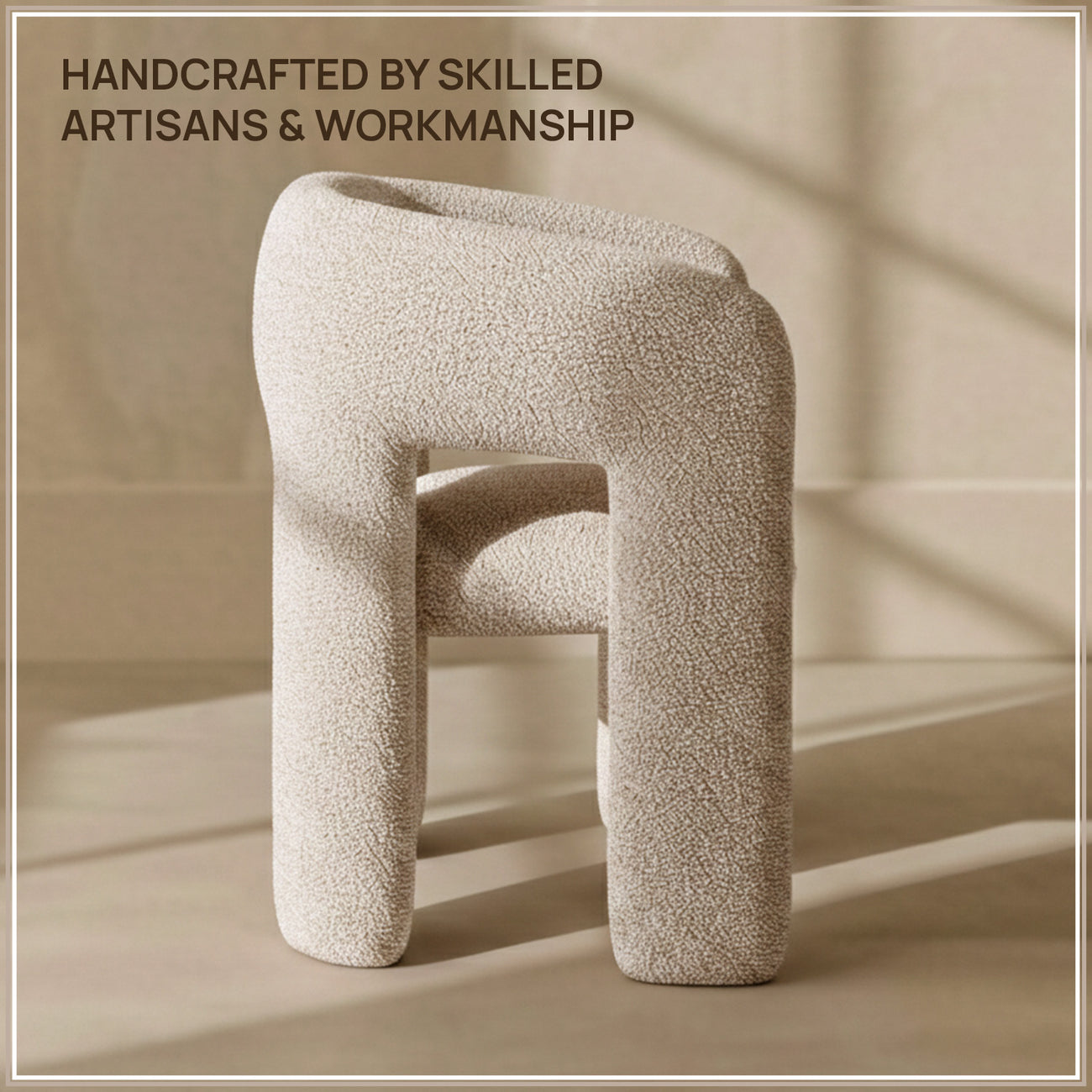 UrbanOpulence Boucle Dining Chair Creme