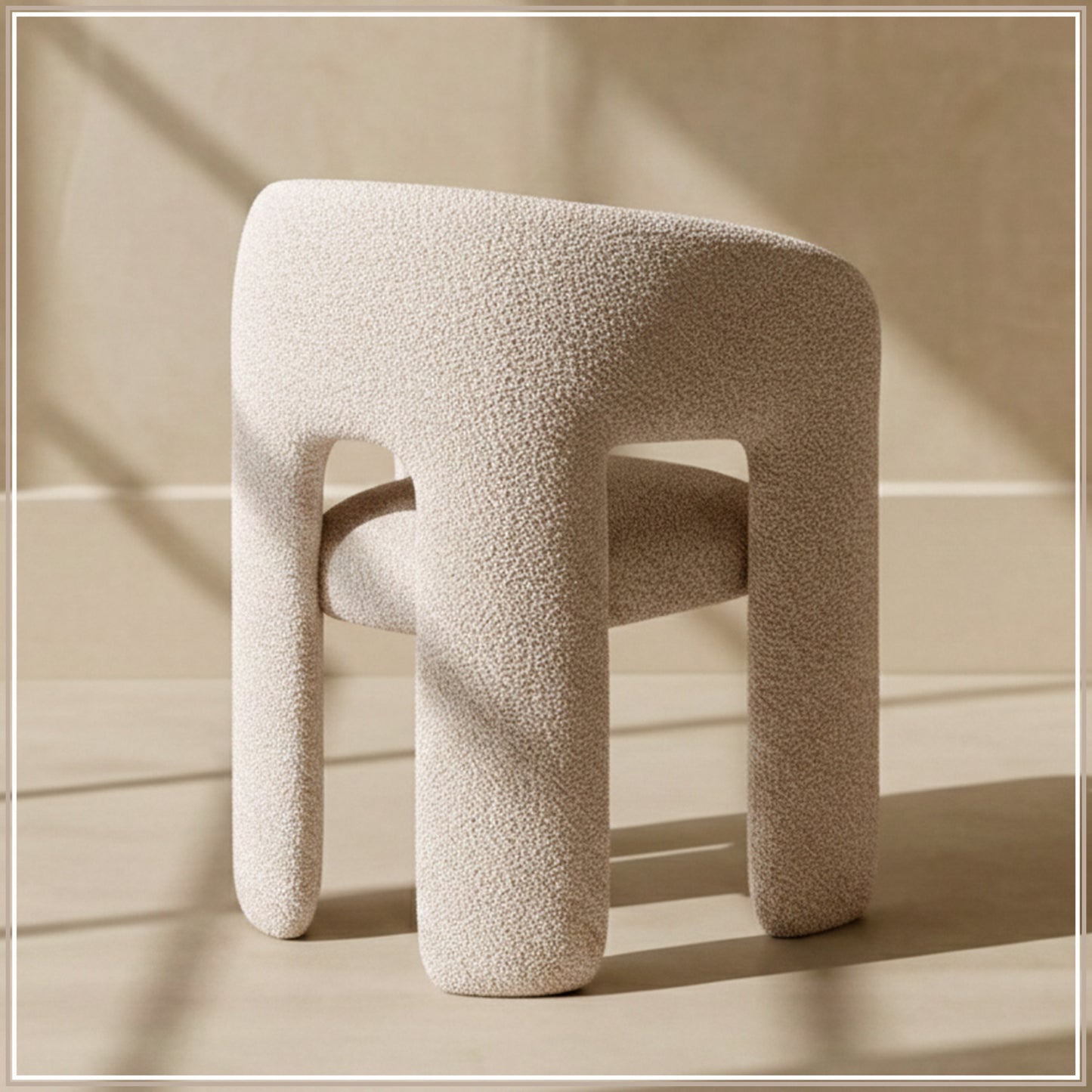UrbanOpulence Boucle Dining Chair Creme