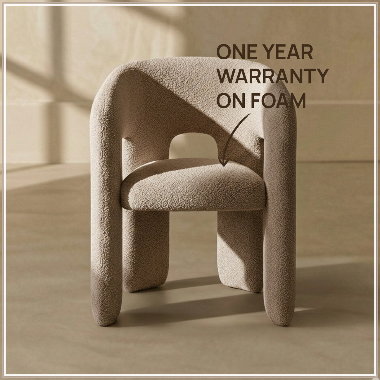 UrbanOpulence Boucle Dining Chair Creme