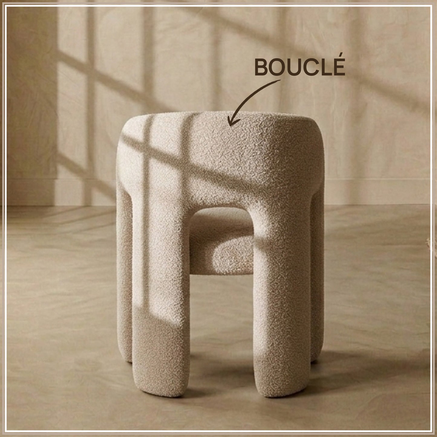 UrbanOpulence Boucle Dining Chair Creme