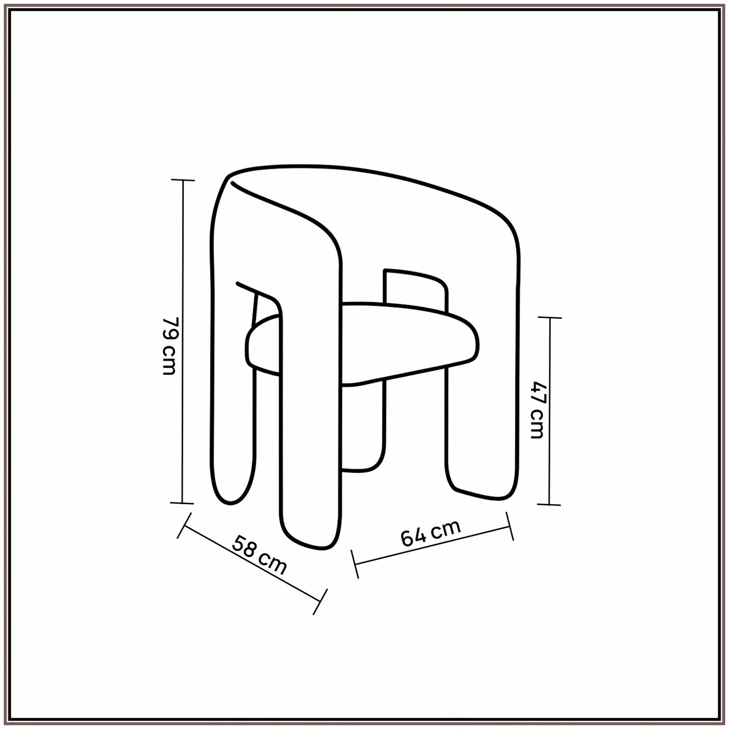 UrbanOpulence Boucle Dining Chair Creme