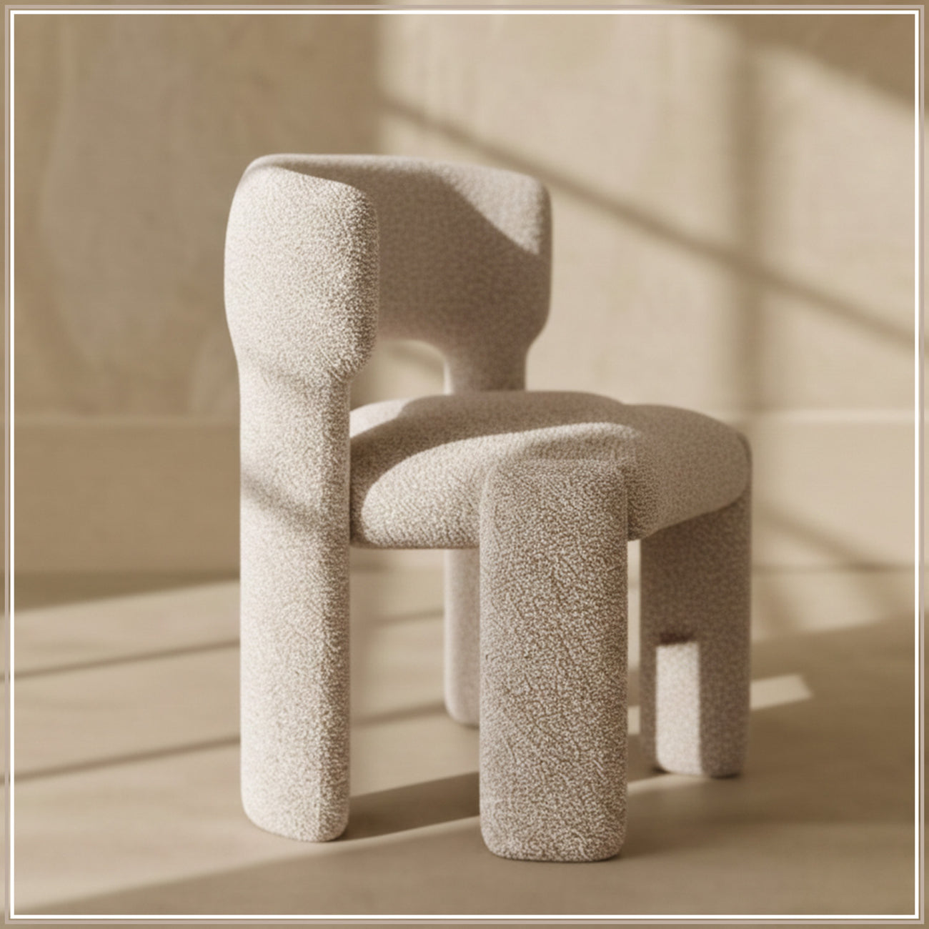 UrbanOpulence Premium Boucle Dining Chair Creme