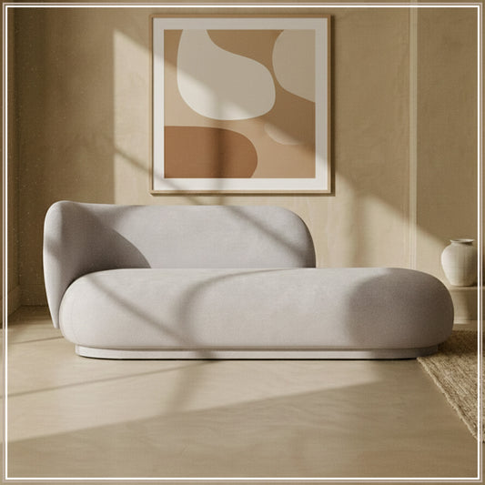 EliteElegance Velvet Two-Seater Sofa Light Grey
