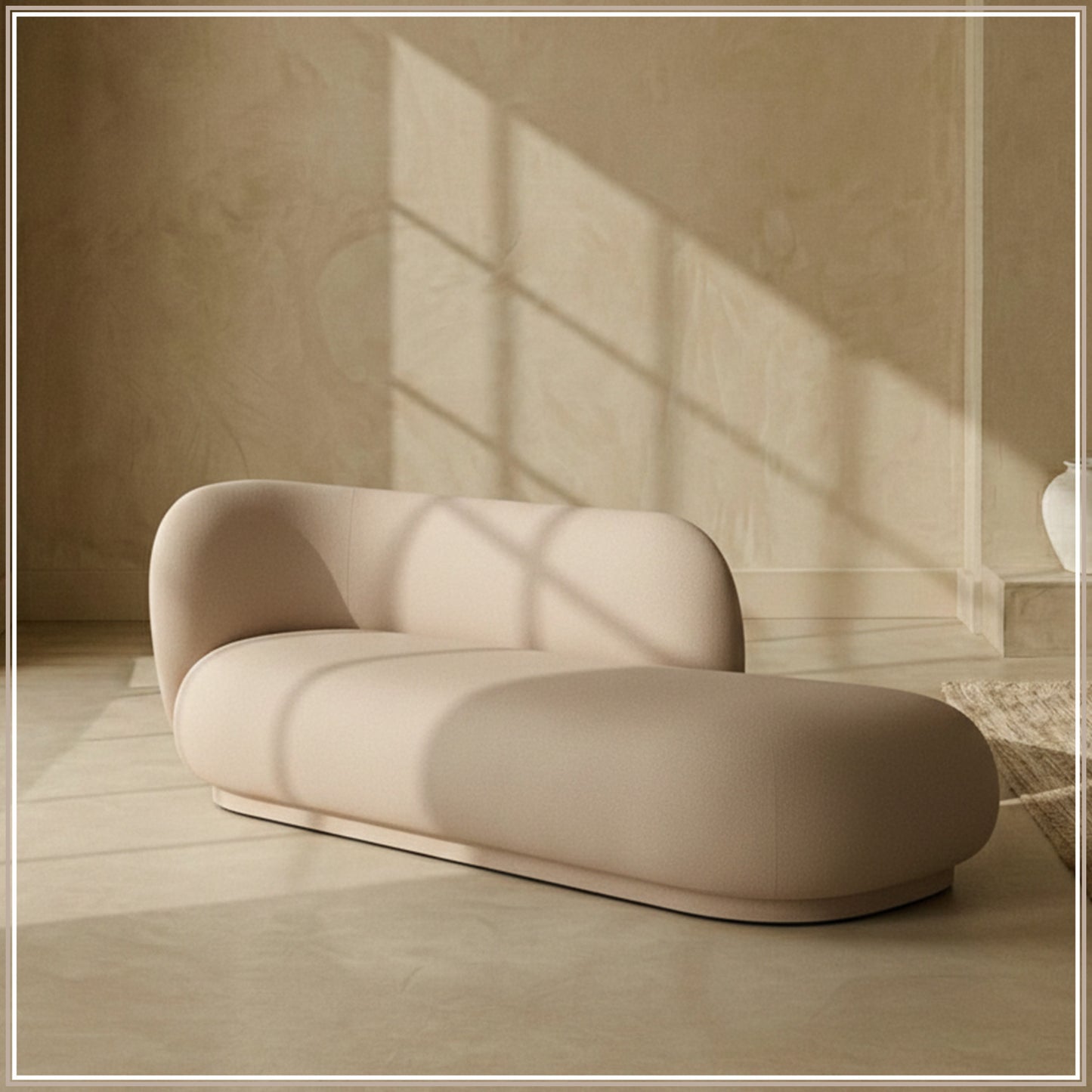 EliteElegance Suede Two-Seater Sofa Sand