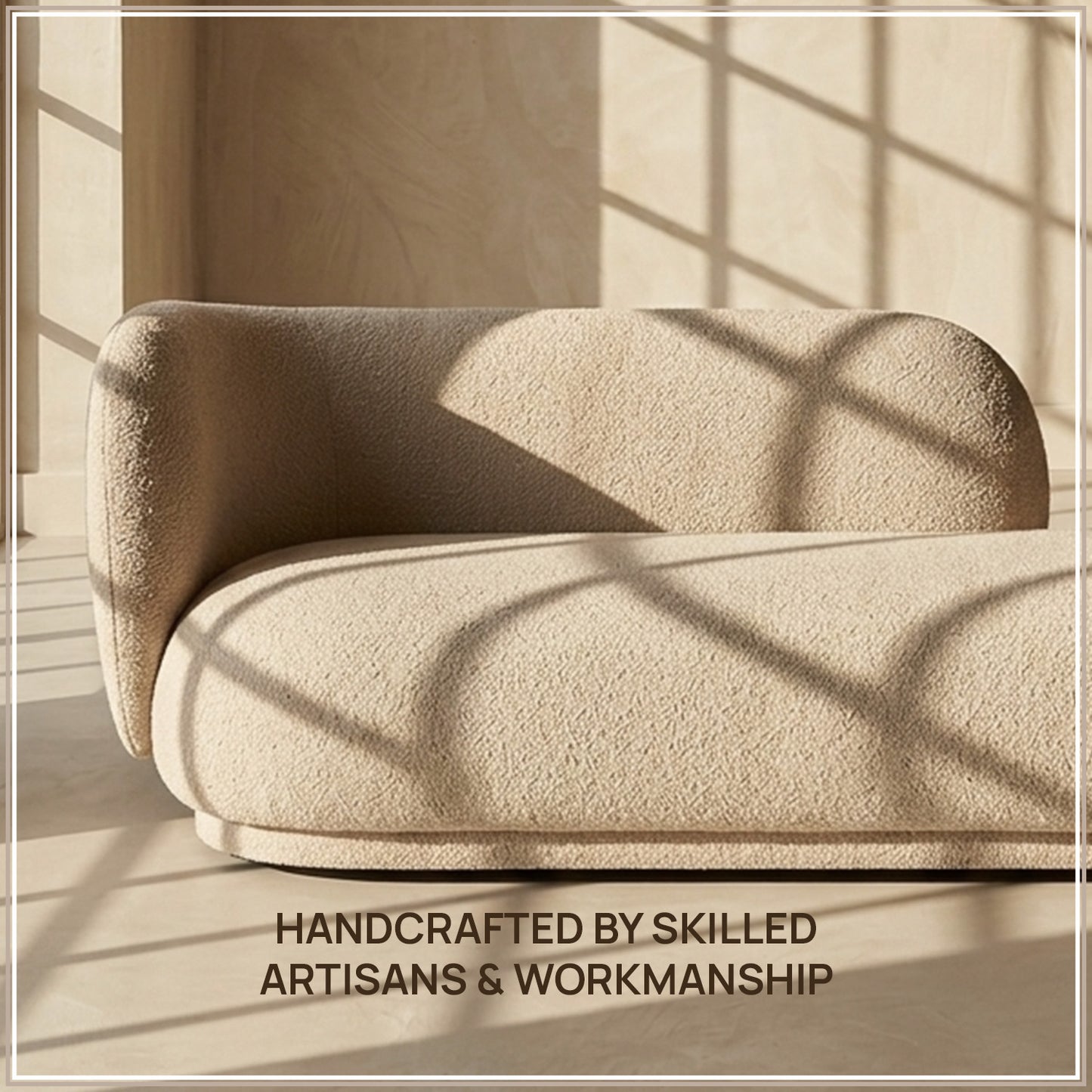 EliteElegance Suede Two-Seater Sofa Sand
