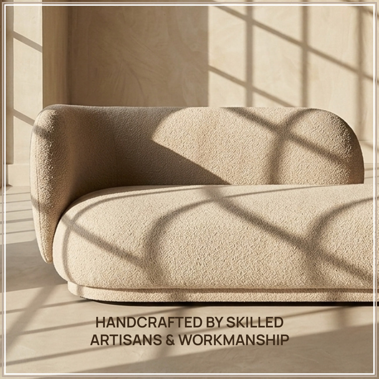 EliteElegance Suede Two-Seater Sofa Sand