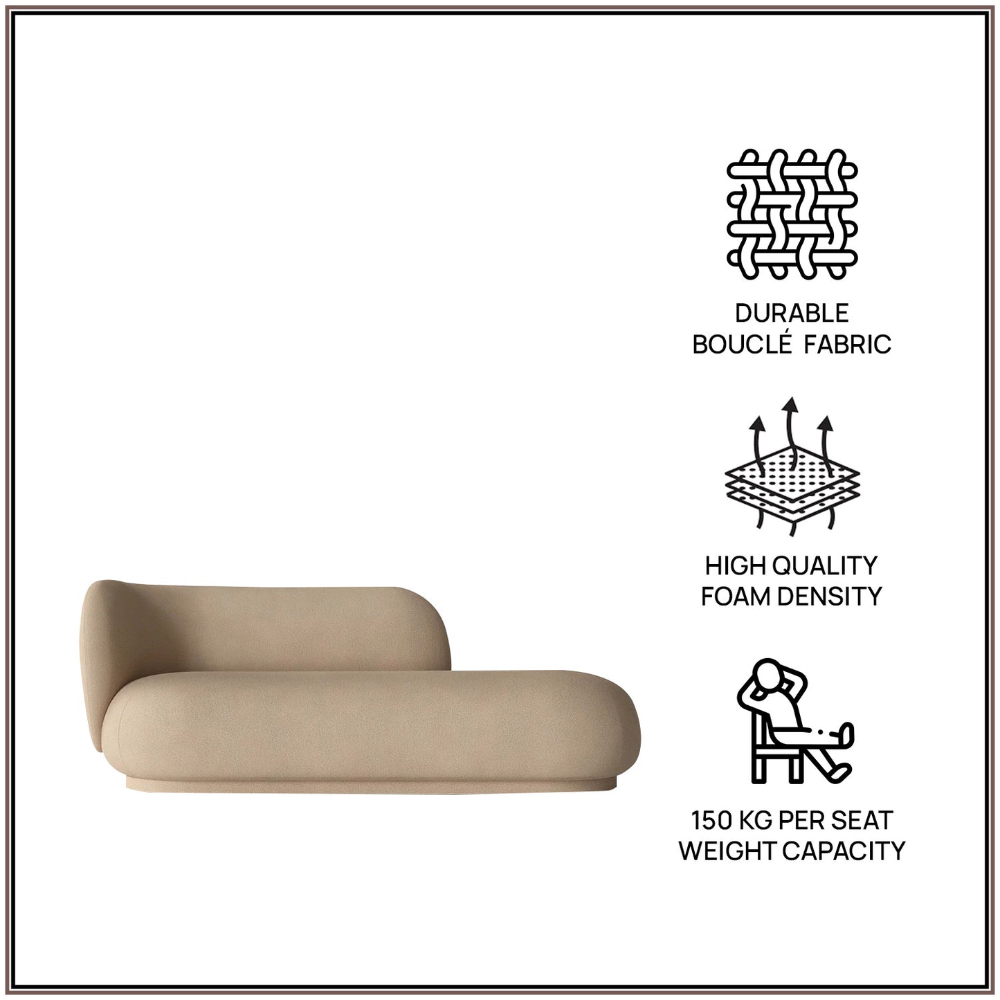 EliteElegance Suede Two-Seater Sofa Sand