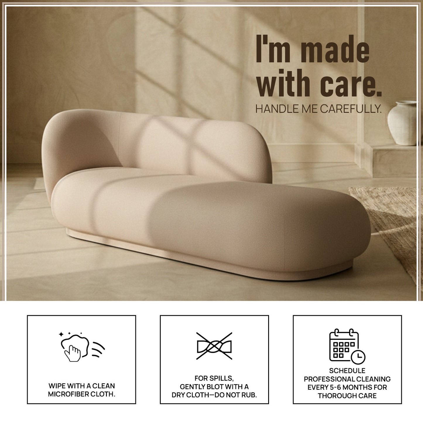 EliteElegance Suede Two-Seater Sofa Sand