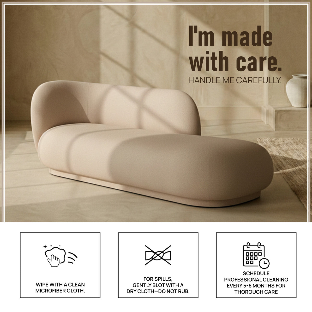 EliteElegance Suede Two-Seater Sofa Sand