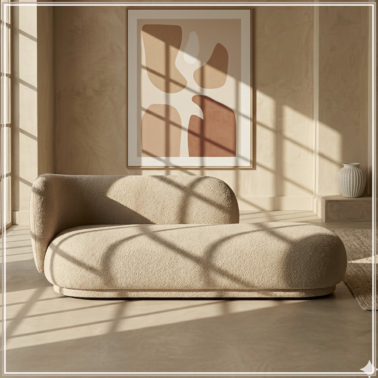 EliteElegance Suede Two-Seater Sofa Sand