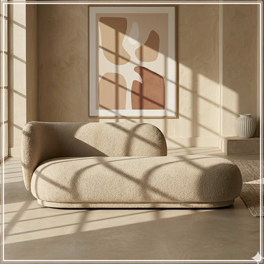 EliteElegance Suede Two-Seater Sofa Sand