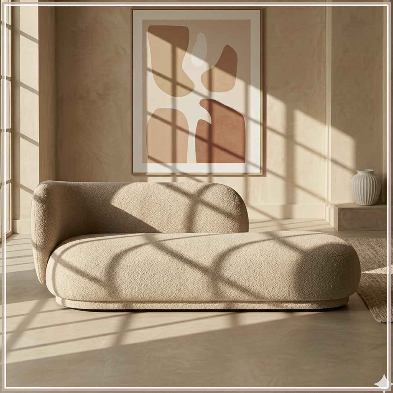 EliteElegance Suede Two-Seater Sofa Sand