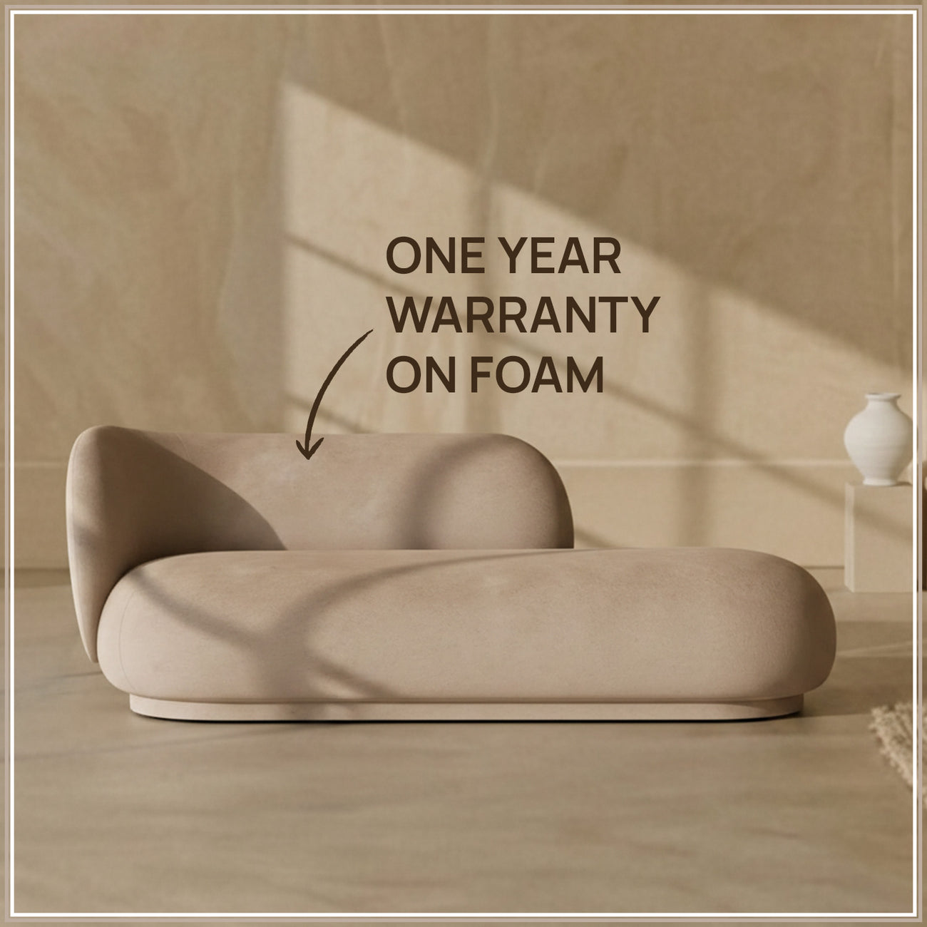 EliteElegance Velvet Two-Seater Sofa Beige