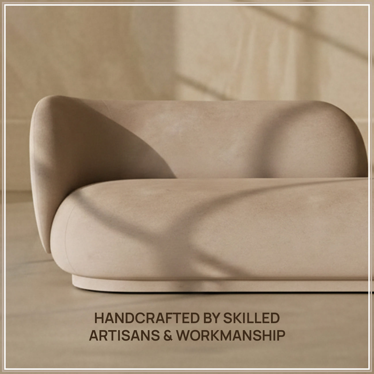 EliteElegance Velvet Two-Seater Sofa Beige