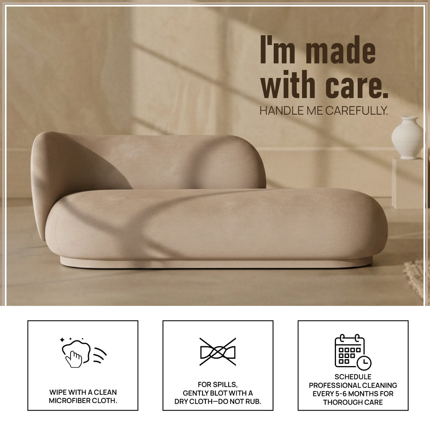 EliteElegance Velvet Two-Seater Sofa Beige