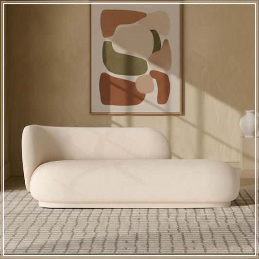 EliteElegance Suede Two-Seater Sofa Creme