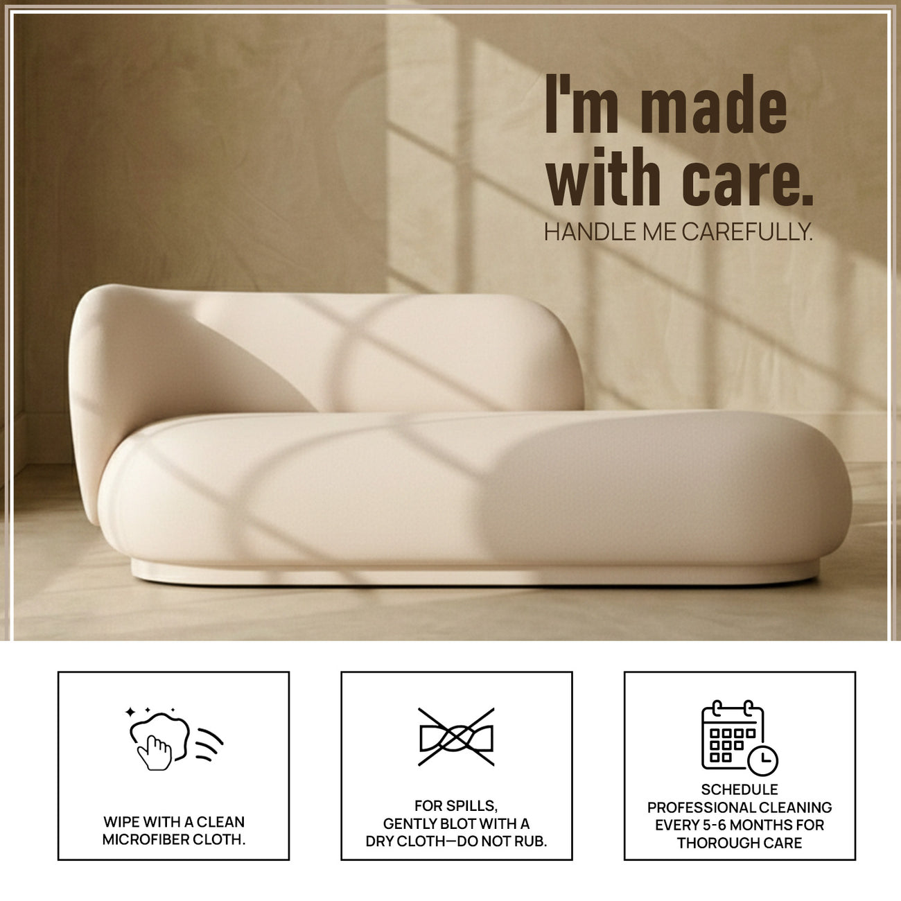EliteElegance Suede Two-Seater Sofa Creme