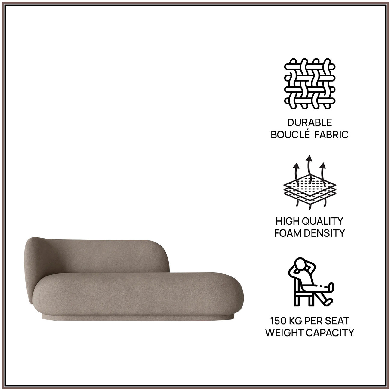 EliteElegance Suede Two-Seater Sofa Dark Grey