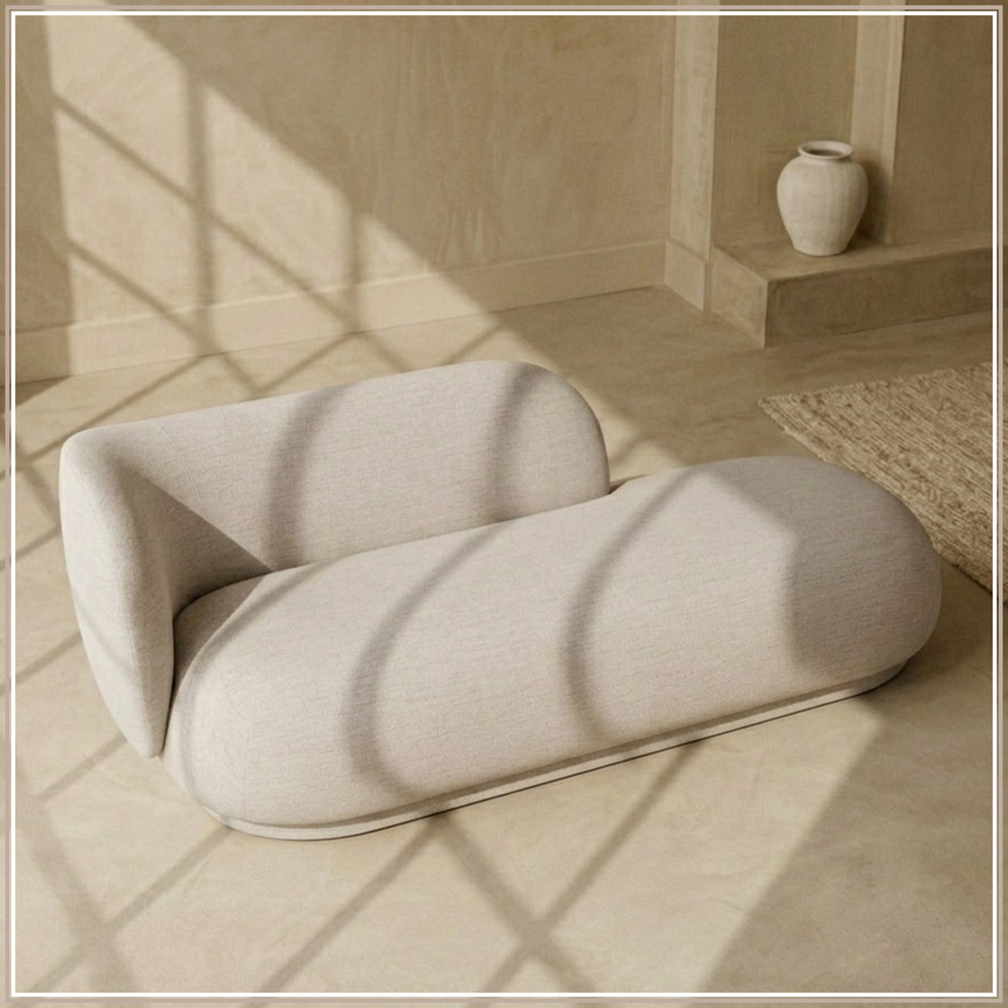 EliteElegance Two-Seater Sofa Ash Grey