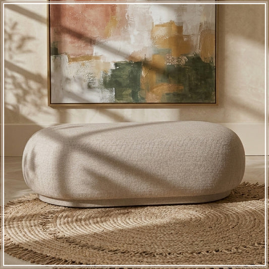 EliteElegance Ottoman Bench Light Grey