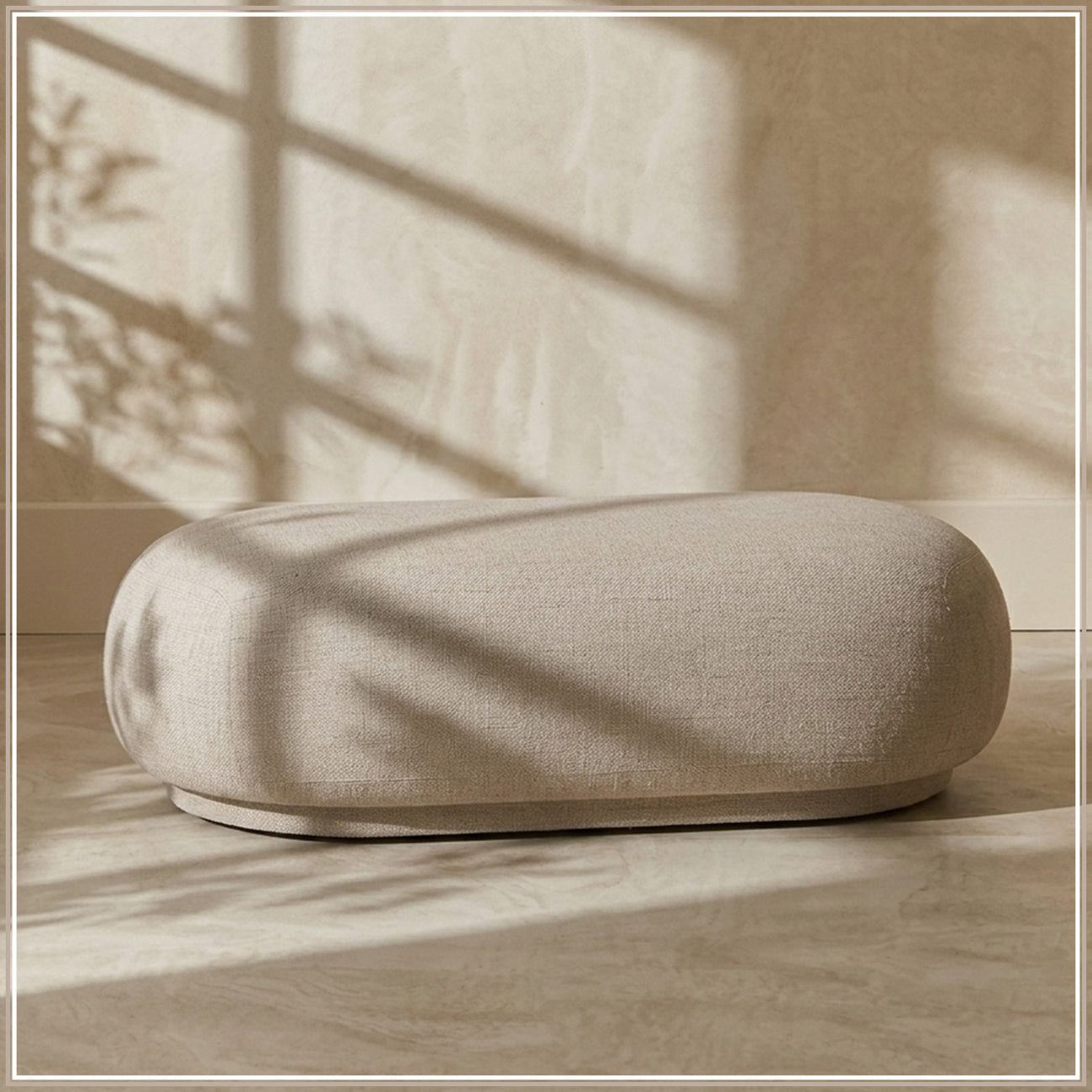 EliteElegance Ottoman Bench Light Grey