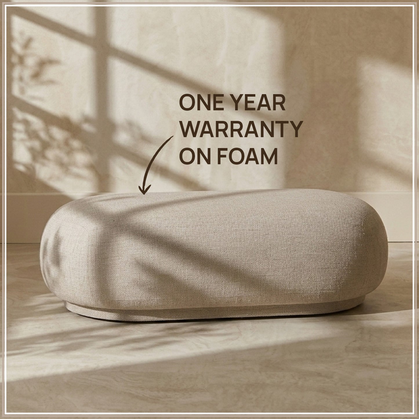 EliteElegance Ottoman Bench Light Grey
