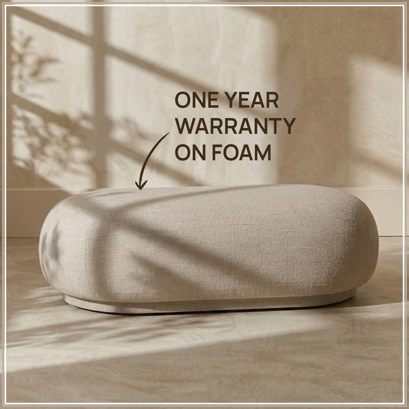 EliteElegance Ottoman Bench Light Grey