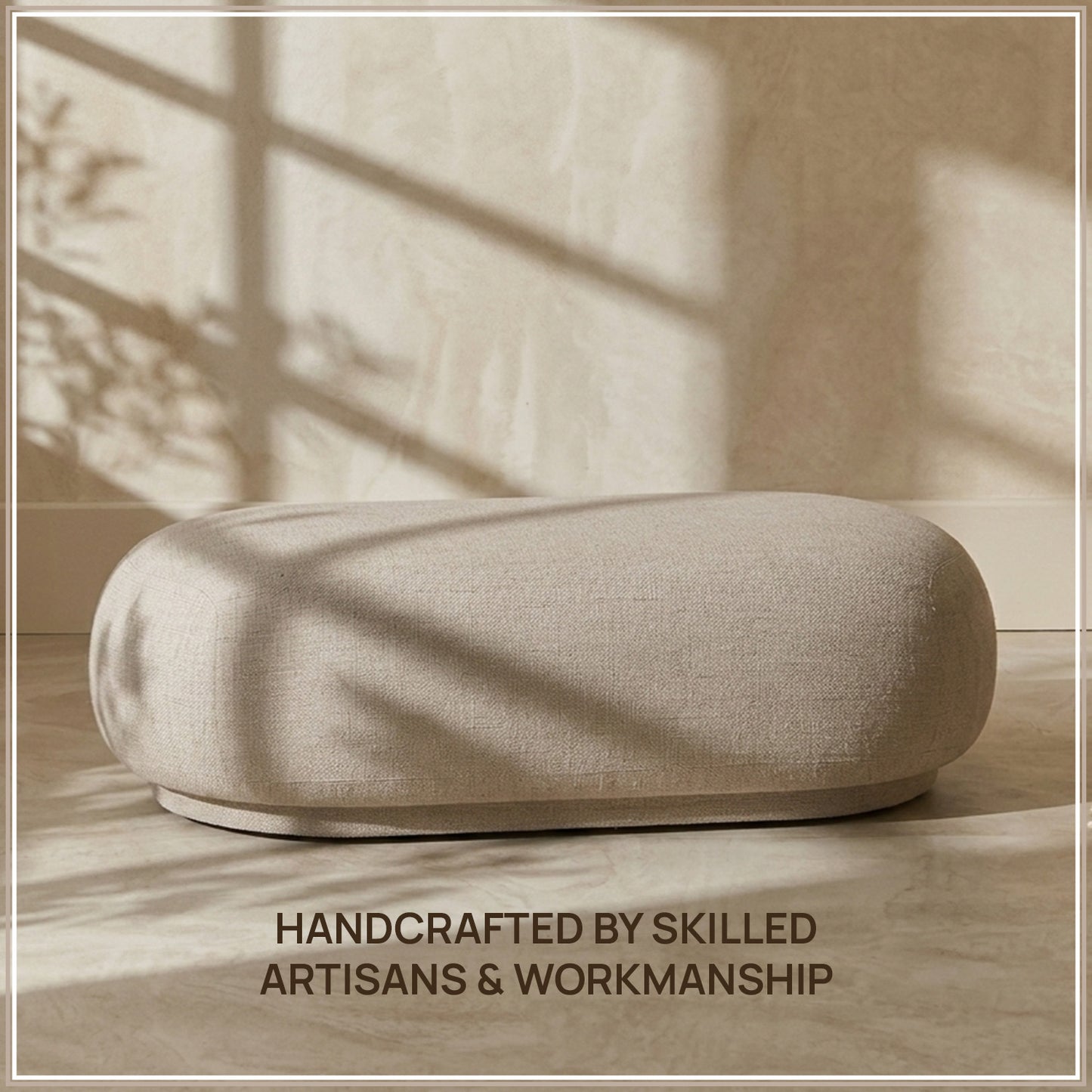 EliteElegance Ottoman Bench Light Grey