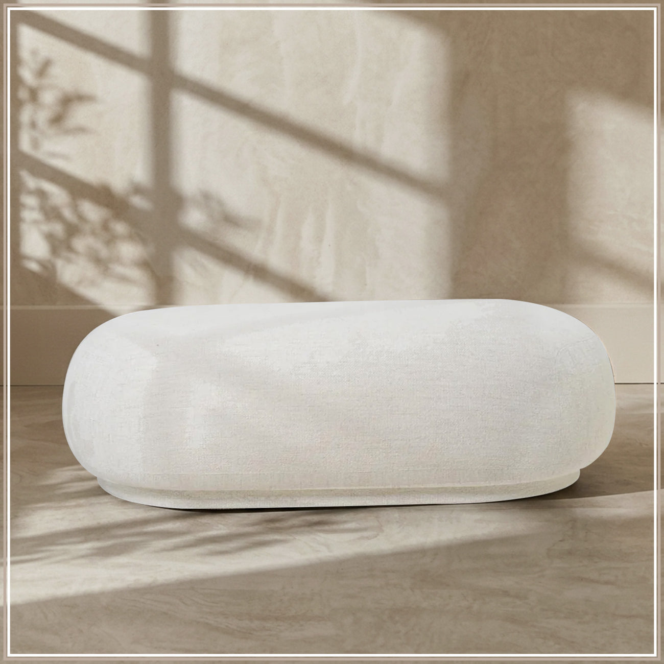 EliteElegance Ottoman Bench White