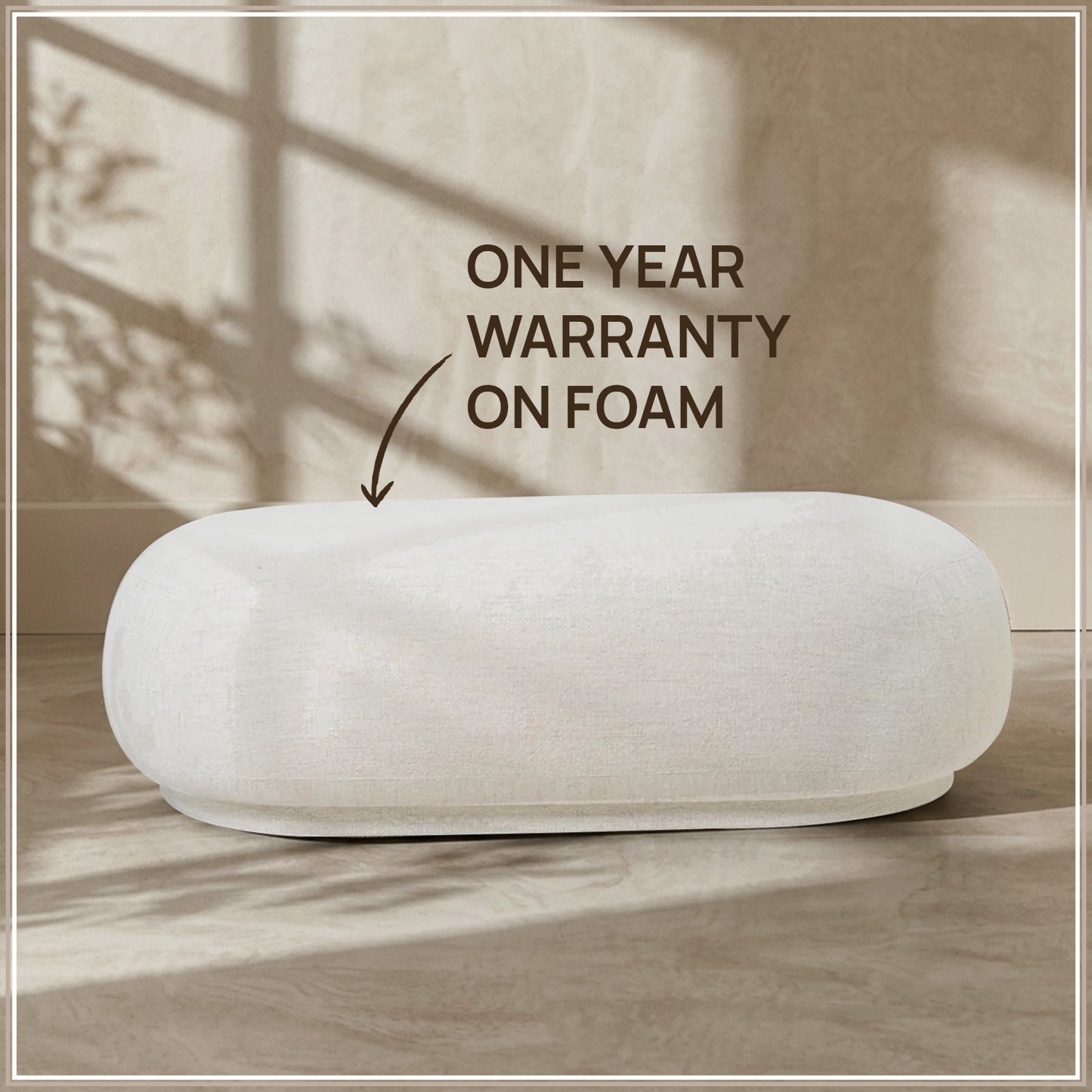 EliteElegance Ottoman Bench White