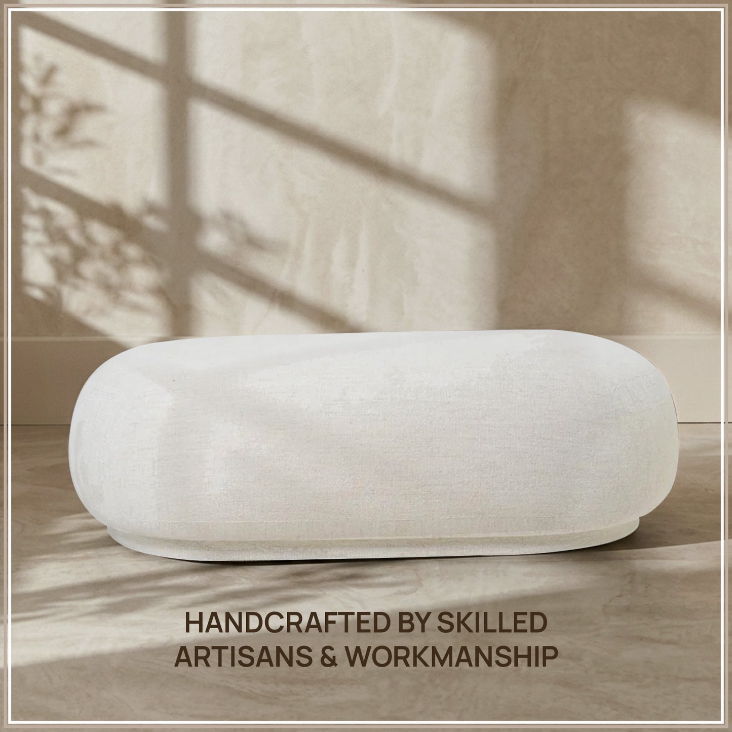 EliteElegance Ottoman Bench White