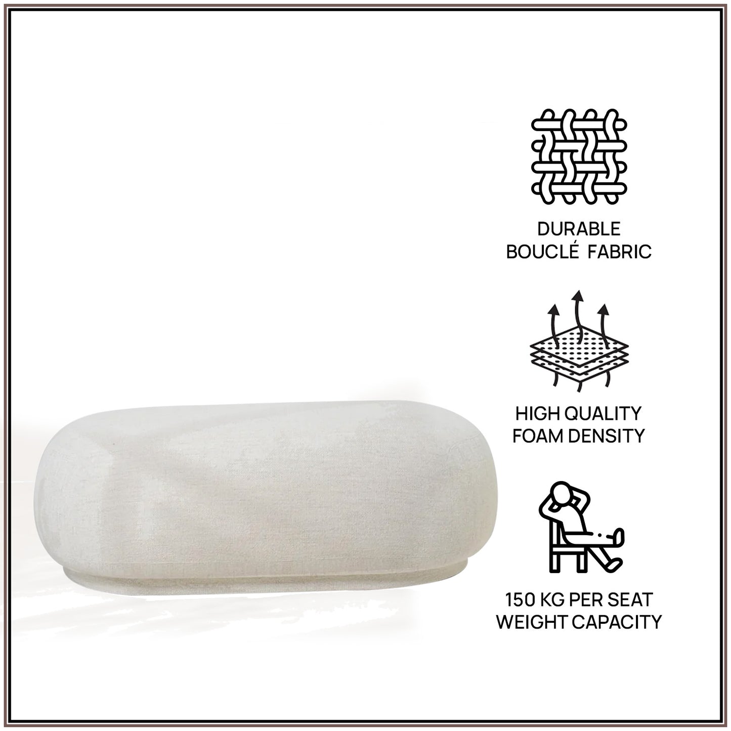 EliteElegance Ottoman Bench White