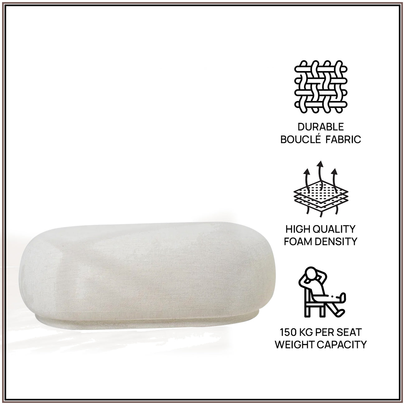 EliteElegance Ottoman Bench White