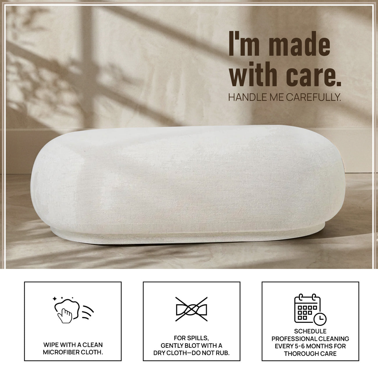 EliteElegance Ottoman Bench White