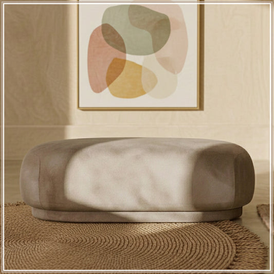 EliteElegance Velvet Ottoman Bench Dark Grey