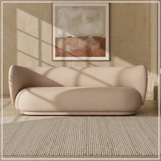PlushPrestige Sand Suede 3 Seater Sofa