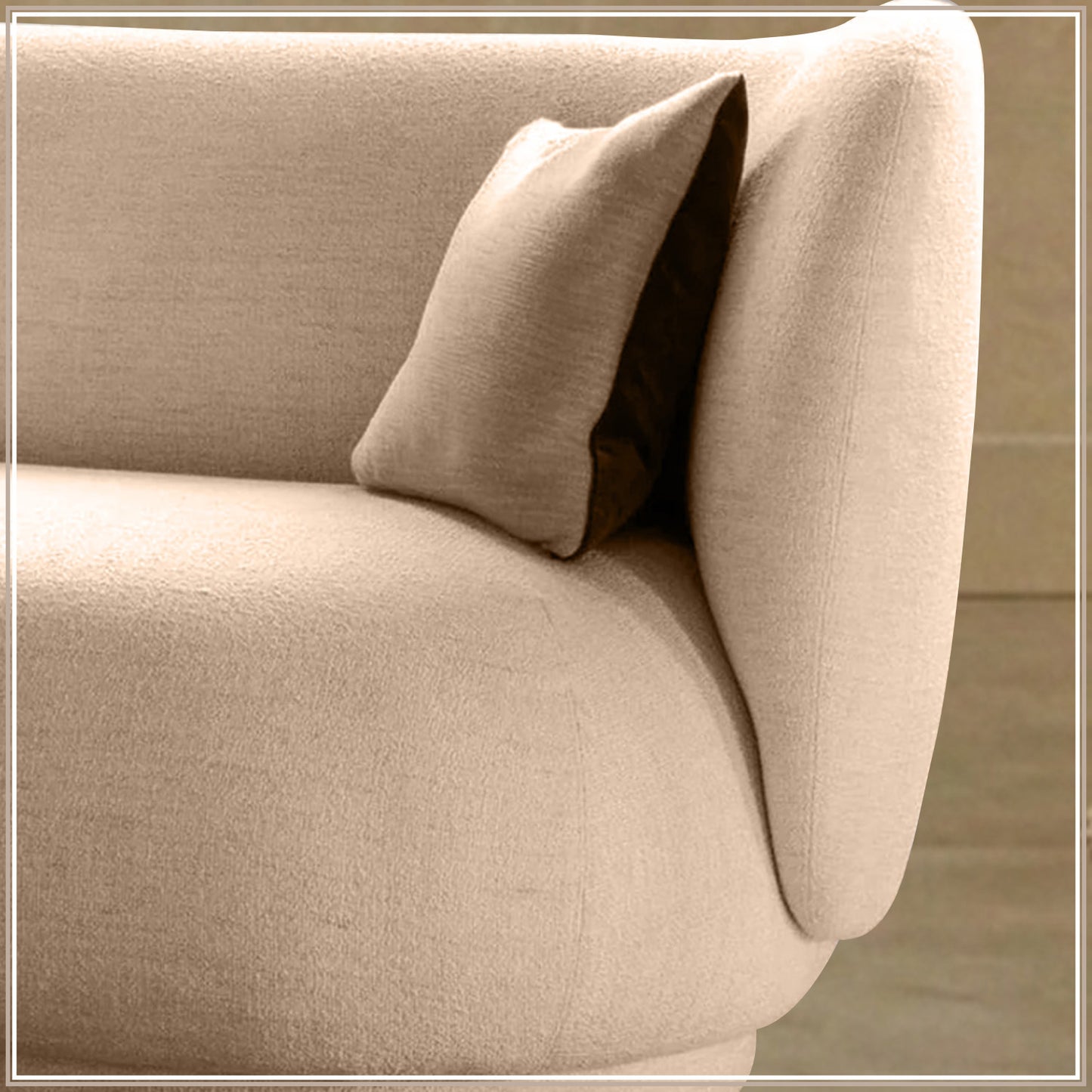 PlushPrestige Sand Suede 3 Seater Sofa