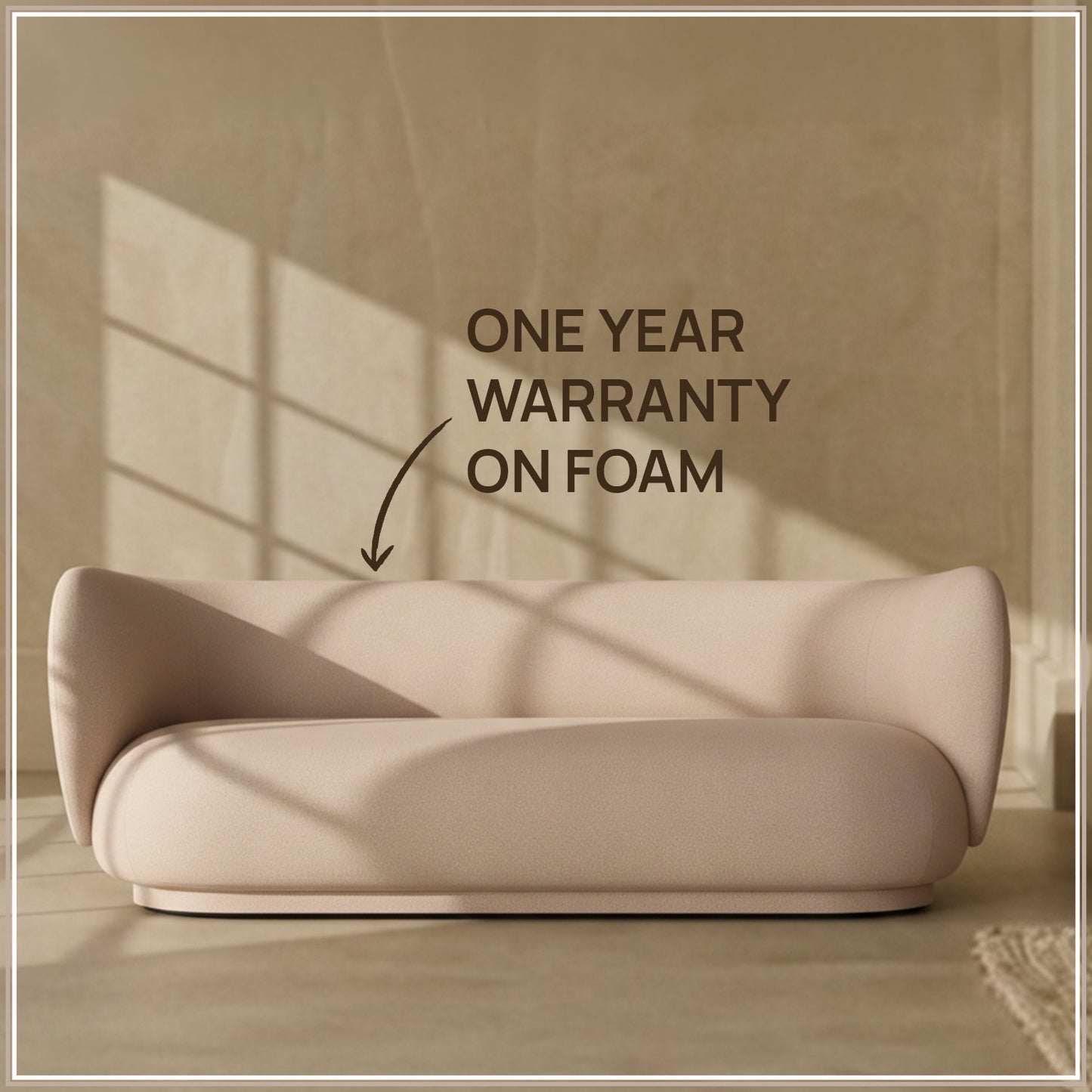PlushPrestige Sand Suede 3 Seater Sofa